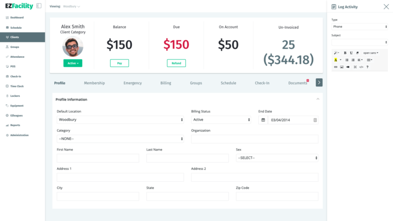 Manage Clients with EZFacility