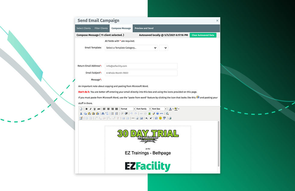 Advanced Messaging with EZFacility