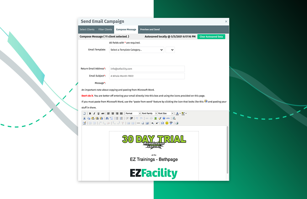 Advanced Messaging with EZFacility