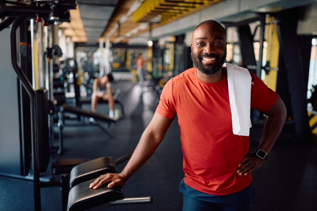Fitness instructor smiling in the gym