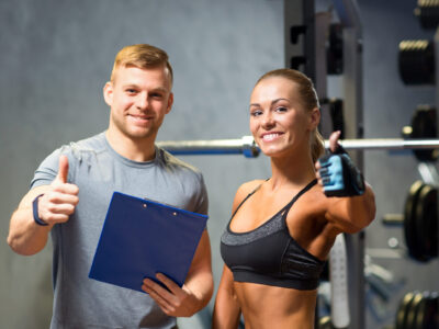 Fitness instructor with business advisor